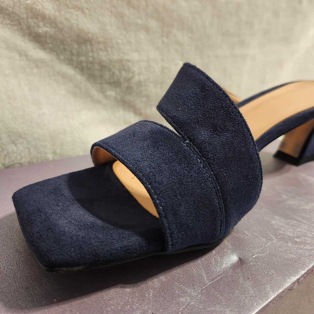 Chic Navy Suede Women's Mules